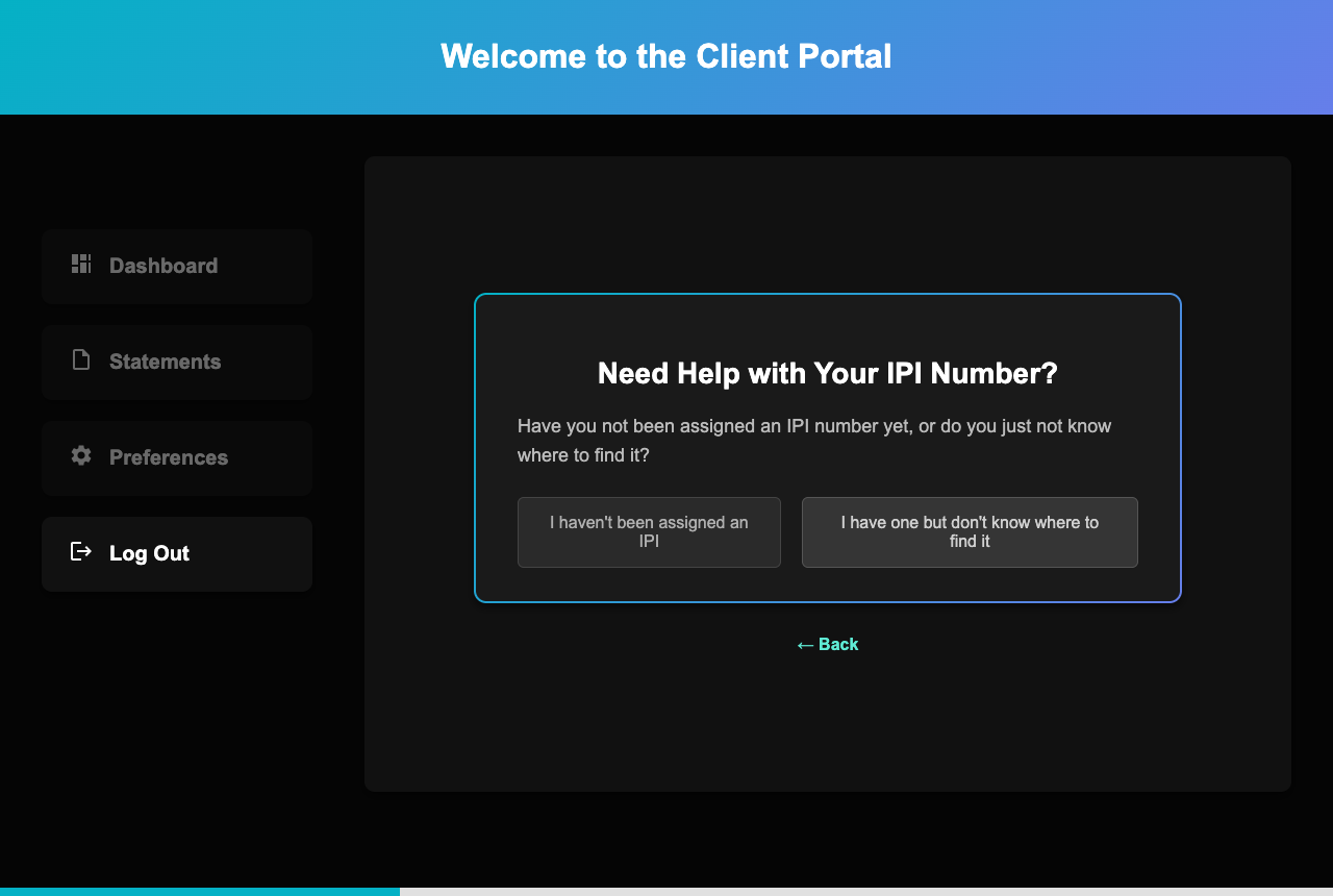 Help options for users who don’t know their IPI number yet